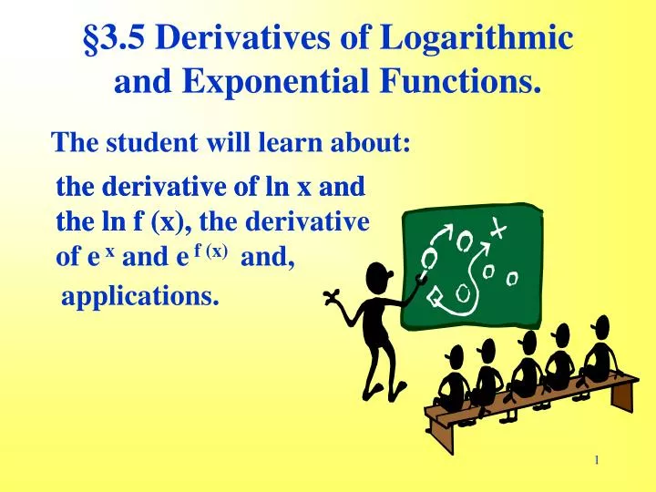 3 5 derivatives of logarithmic and exponential functions