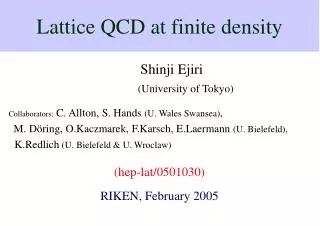 Lattice QCD at finite density