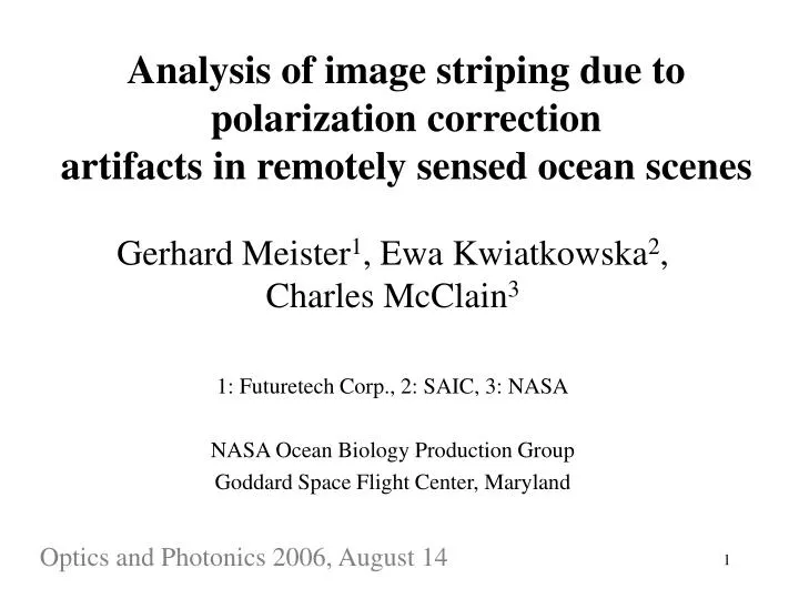 analysis of image striping due to polarization correction artifacts in remotely sensed ocean scenes