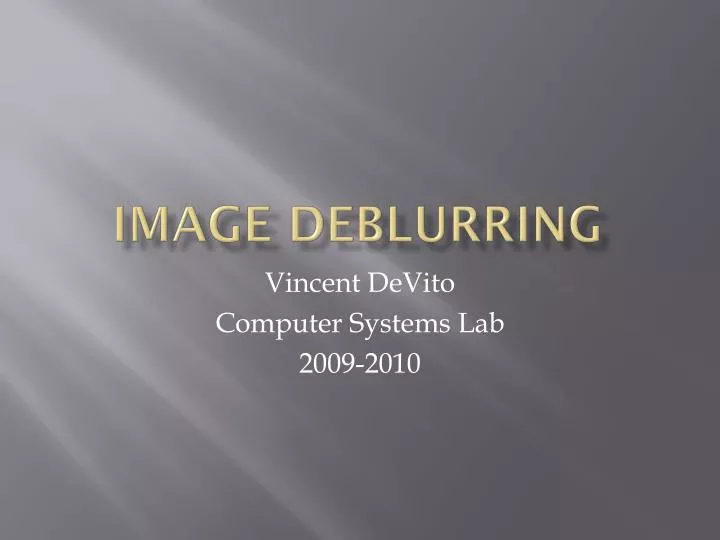 image deblurring