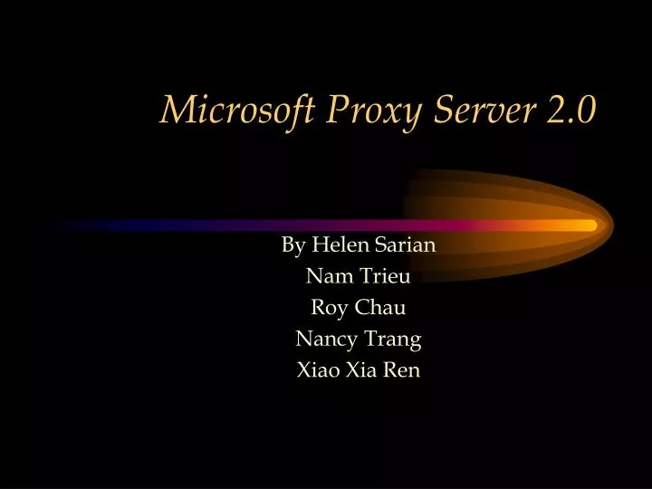 microsoft proxy server 2 0