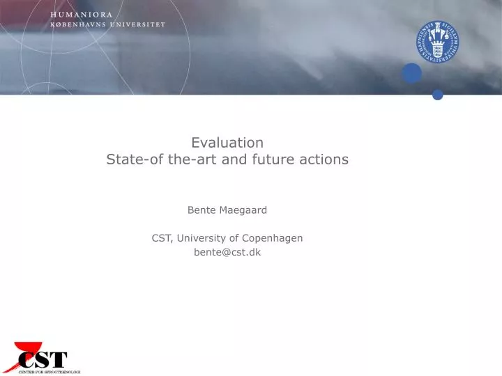 evaluation state of the art and future actions