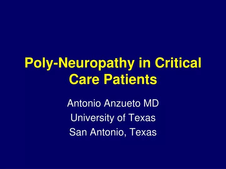 poly neuropathy in critical care patients