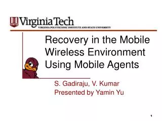 Recovery in the Mobile Wireless Environment Using Mobile Agents