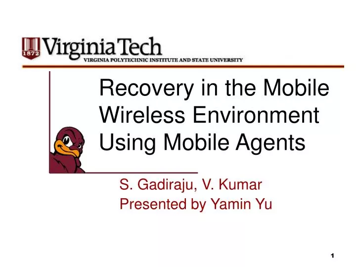 recovery in the mobile wireless environment using mobile agents