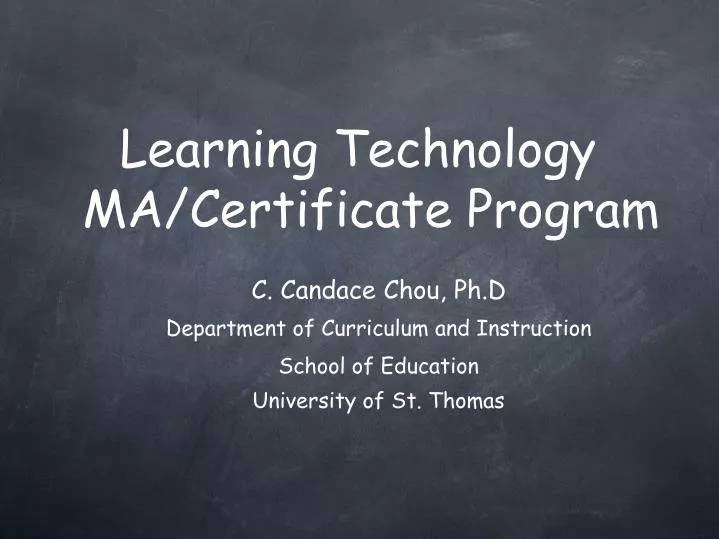 learning technology ma certificate program