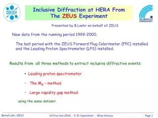 Inclusive Diffraction at HERA From The ZEUS Experiment