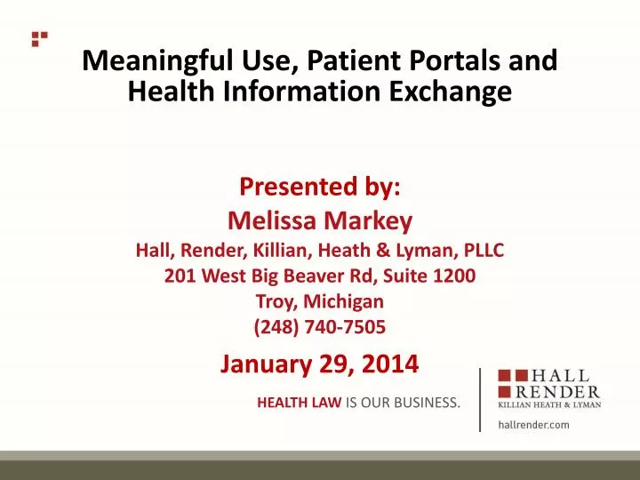 meaningful use patient portals and health information exchange