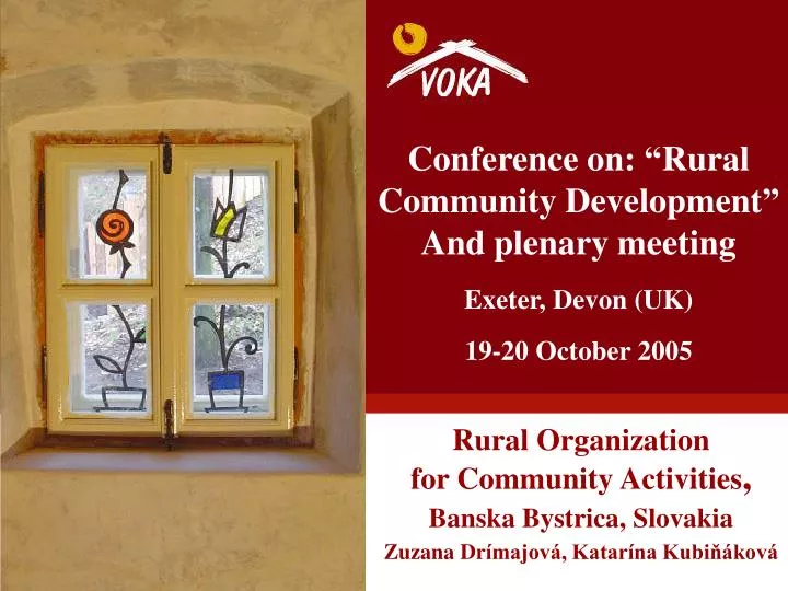 conference on rural community development and plenary meeting exeter devon uk 19 20 october 2005