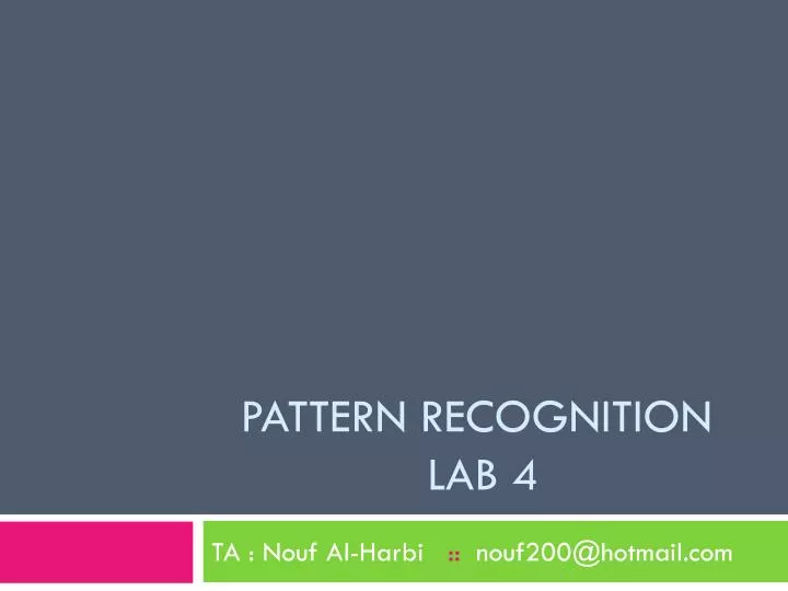 pattern recognition lab 4