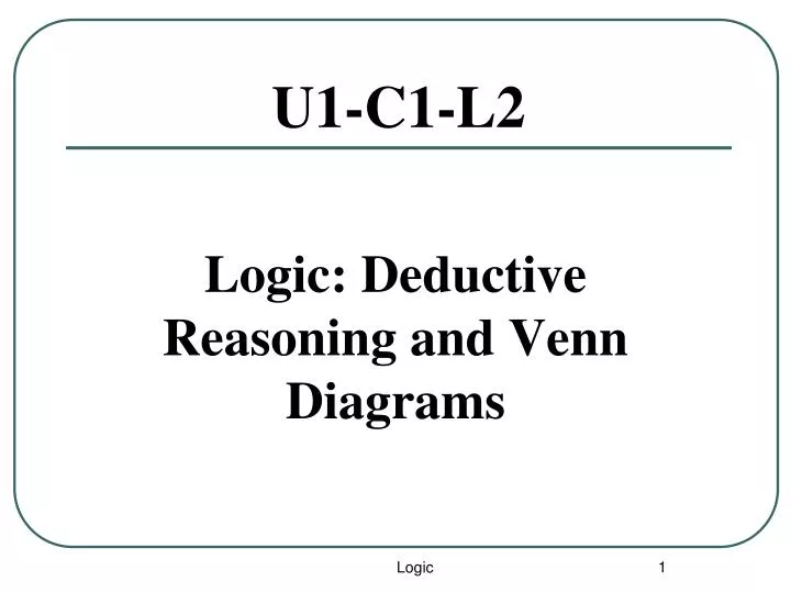 logic deductive reasoning and venn diagrams