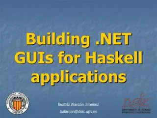 Building .NET GUIs for Haskell applications