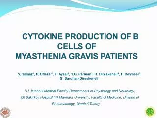 CYTOKINE PRODUCTION OF B CELL S OF MYASTHENIA GRAVIS PATIENTS