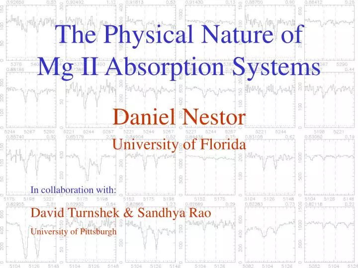 the physical nature of mg ii absorption systems