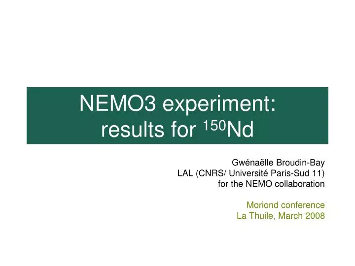 nemo3 experiment results for 150 nd