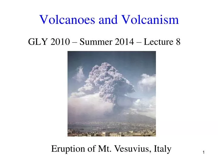 volcanoes and volcanism