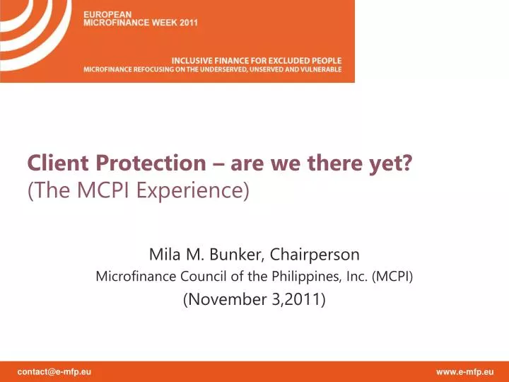client protection are we there yet the mcpi experience