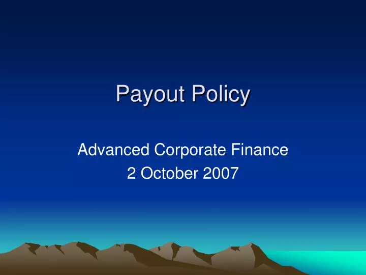 payout policy