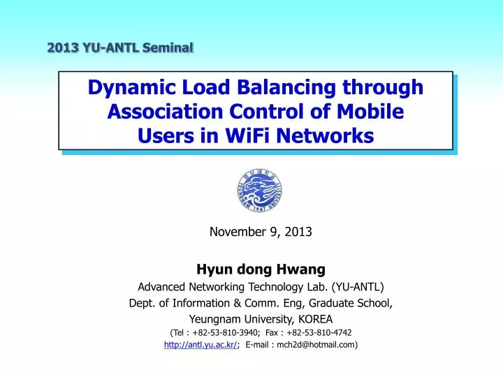 dynamic load balancing through association control of mobile users in wifi networks