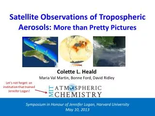 Satellite Observations of Tropospheric Aerosols: More than Pretty Pictures