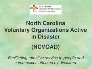 North Carolina Voluntary Organizations Active in Disaster (NCVOAD)