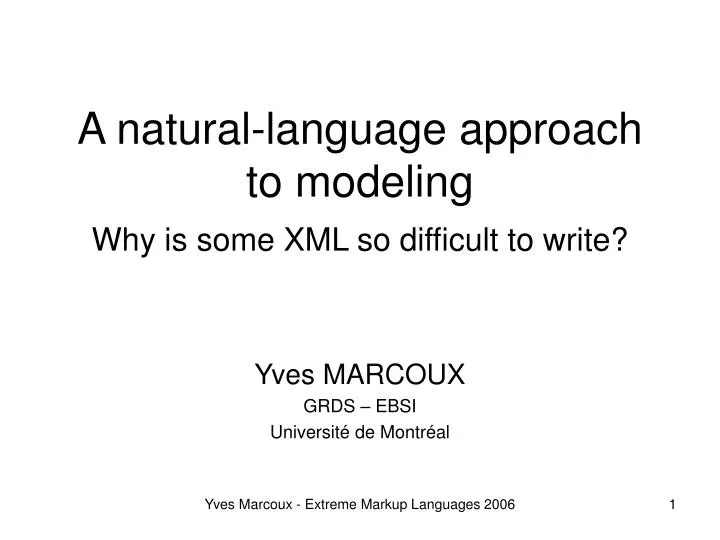 a natural language approach to modeling