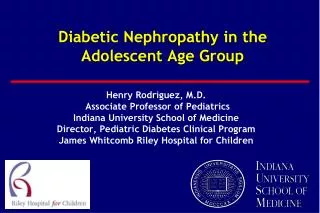 Diabetic Nephropathy in the Adolescent Age Group