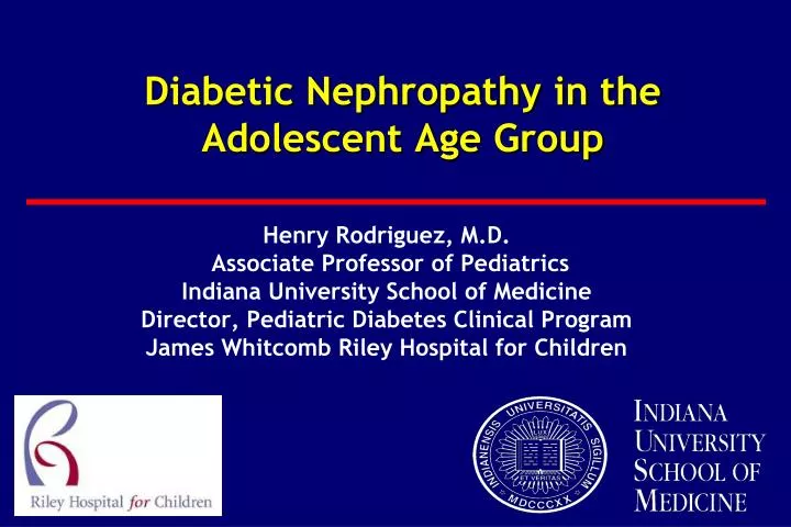 diabetic nephropathy in the adolescent age group