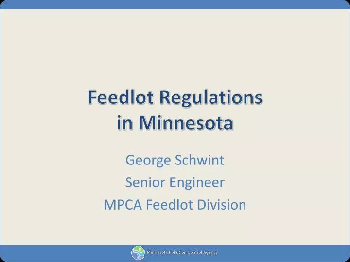 feedlot regulations in minnesota