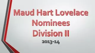 Maud Hart Lovelace Nominees Division II