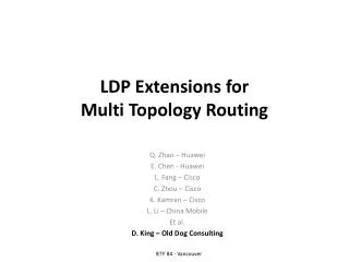 LDP Extensions for Multi Topology Routing