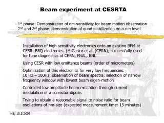 Beam experiment at CESRTA