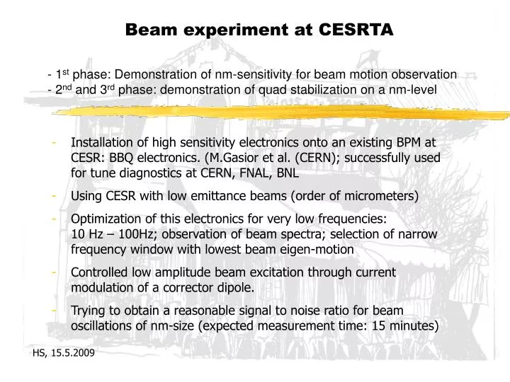 beam experiment at cesrta