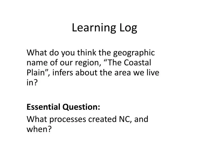 learning log