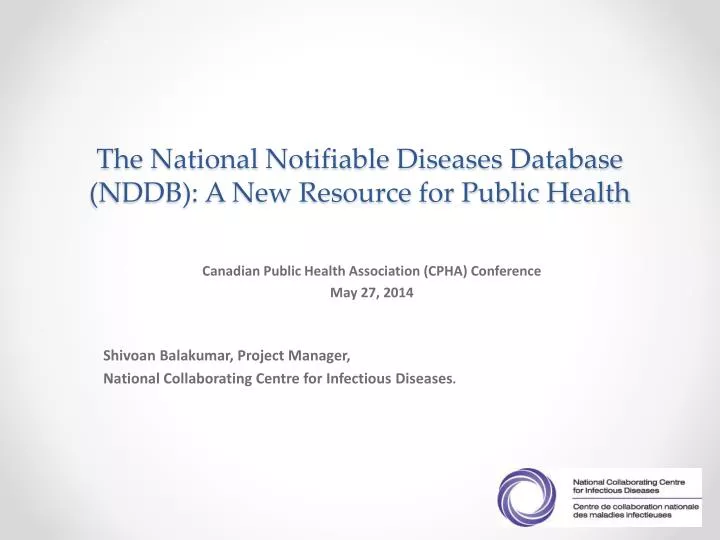 the national notifiable diseases database nddb a new resource for public health