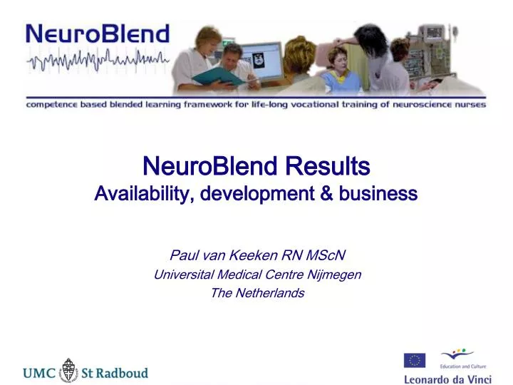 neuroblend results availability development business