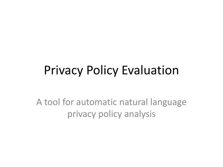 privacy policy evaluation