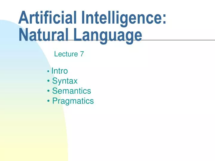 artificial intelligence natural language