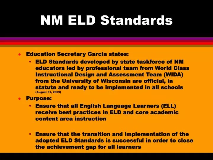 nm eld standards