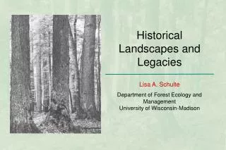 Historical Landscapes and Legacies