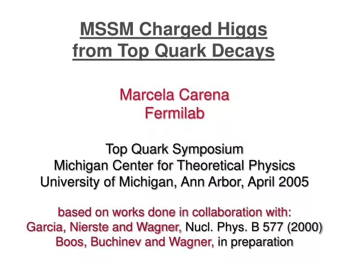 mssm charged higgs from top quark decays