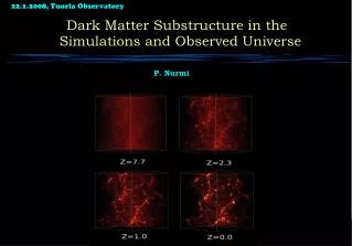 Dark Matter Substructure in the Simulations and Observed Universe