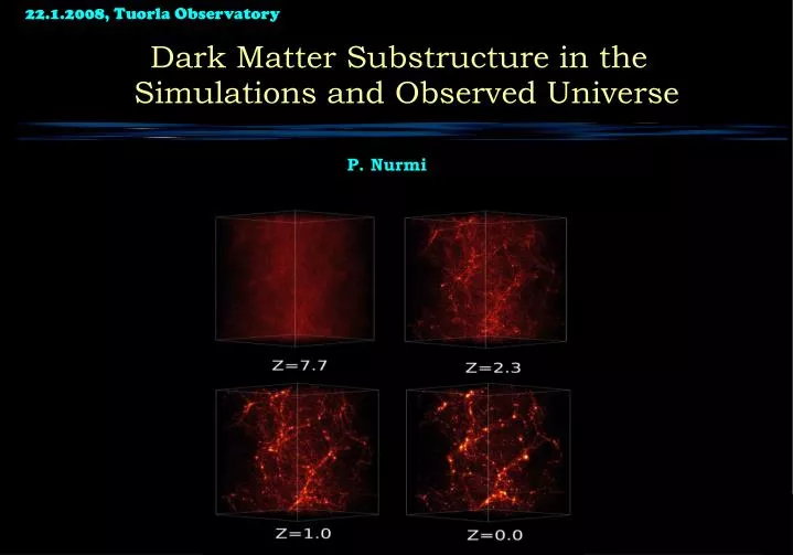 dark matter substructure in the simulations and observed universe