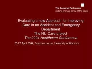 25-27 April 2004, Scarman House, University of Warwick