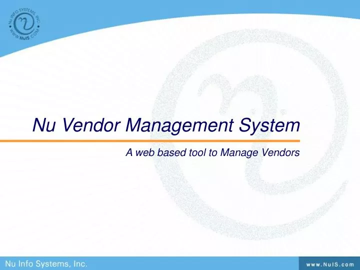 nu vendor management system