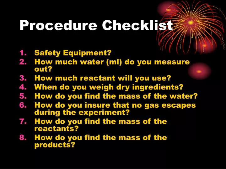 procedure checklist