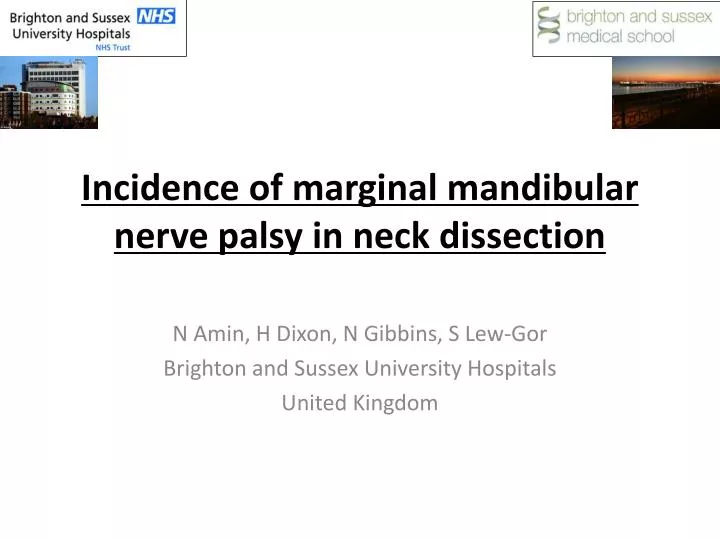 incidence of marginal mandibular nerve palsy in neck dissection