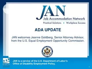 See earlier JAN webcasts reviewing recent ADA case law: