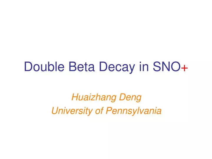 double beta decay in sno