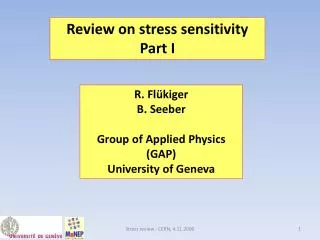 Review on stress sensitivity Part I